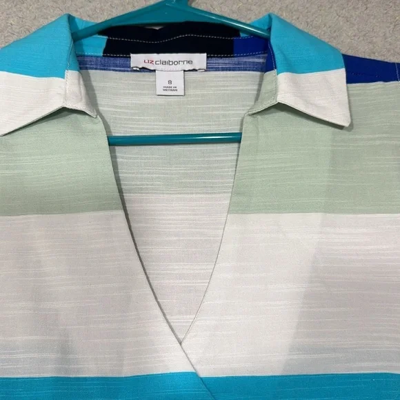 NWT Liz Claiborne Sleeveless Striped A-Line Dress size 8 - Picture 7 of 7